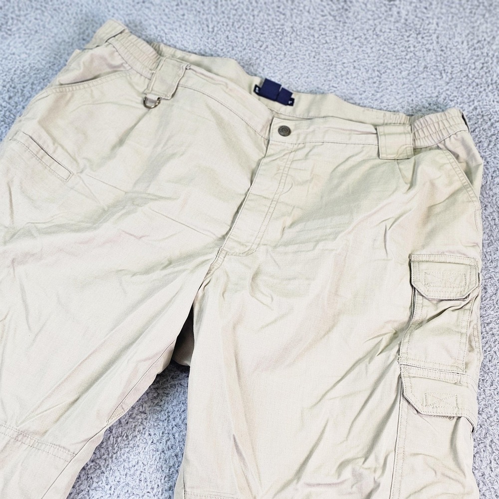 5.11 Tactical Series Pants Mens 44x30 Beige Cargo Ripstop Elastic Waist